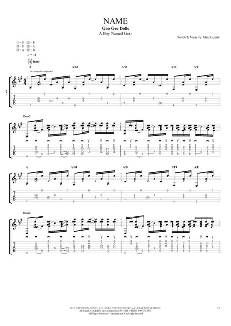 Goo Goo Dolls Guitar Chords