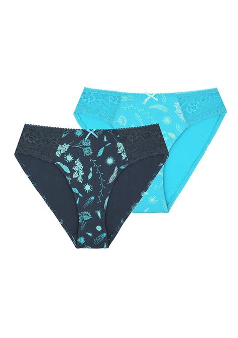 Wzorzyste figi bikini z koronką po bokach LPH 931 12195965913 Allegro pl