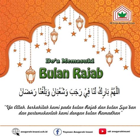 Doa Memasuki Bulan Rajab Sekolah Islam Terpadu Anugerah Insani