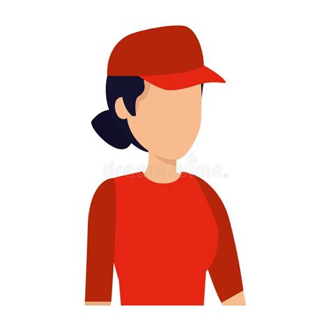 Female Delivery Worker Avatar Character Stock Illustration