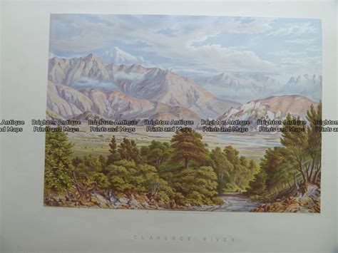 Antique Print New Zealand Clarence River By Barraud C