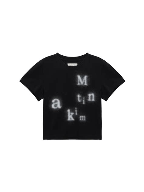 Musinsa Matin Kim Blurred Logo Crop Top In Black