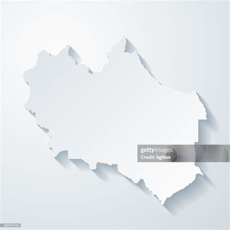 Custer County Idaho Map With Paper Cut Effect On Blank Background High