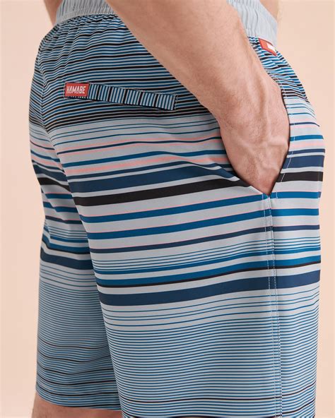 Hamabe Volley Swimsuit Blue Stripes Bikini Village