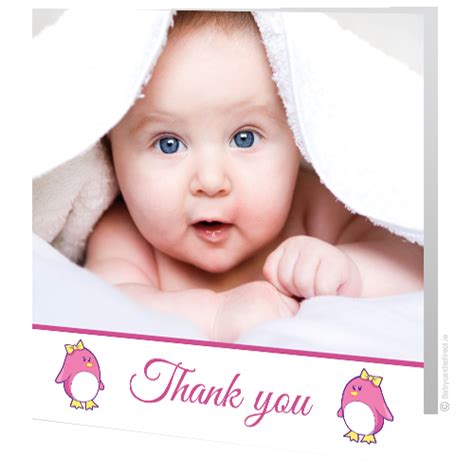 Baby Card The Cartoon Thank You Baby Cards Direct