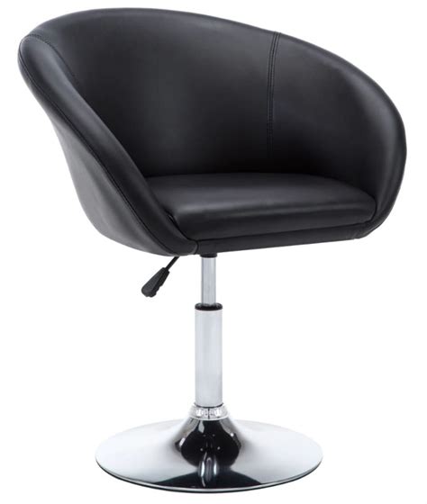 Home Fauteuil Pivotant Simili Cuir Noir Et Pieds M Tal Chrom Fee