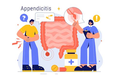 appendicitis vector illustration featuring inflammation   appendix