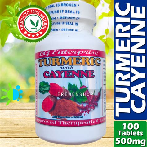 Turmeric With Cayenne Pepper Extract 500mg X 100 Capsules Supplement