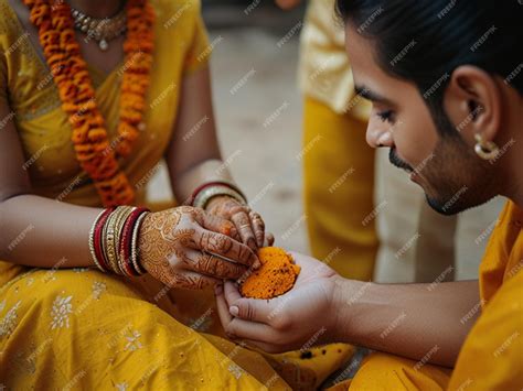 Premium Photo Turmeric Paste For Haldi Ceremony Indian Hindu Wedding