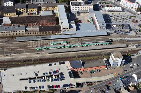 Limburg Aus Der Vogelperspektive Der Bahnhof Limburg Mit Dem