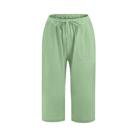 Chgbmok Plus Size Capris For Women Capri High Waisted 2025 Spring