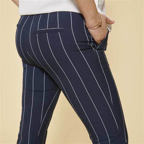 Pantalon Ray Taille Lastique Poches Et Pinces Dos Femme Ray Bleu