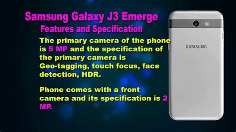 Features And Specification Of Samsung Galaxy J3 Emerge YouTube