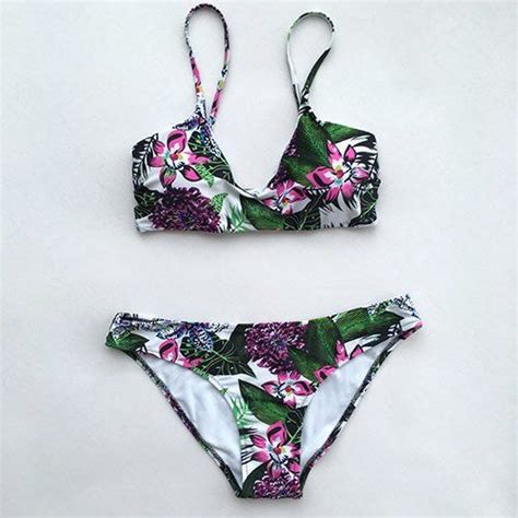 Cupshe Floral Is Full Of Love Colorful Bikini Set Colorful Bikinis