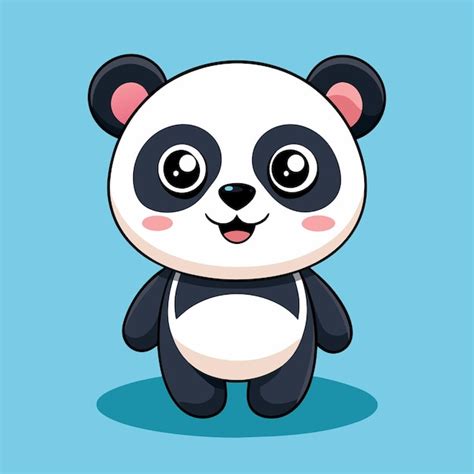 Desenho Vector De Panda Bonito Vetor Premium