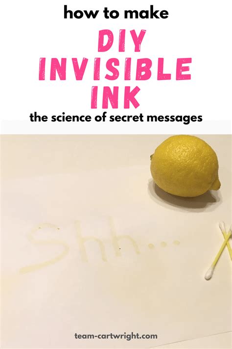 Lemon Juice Secret Writing Diy Invisible Ink Science Team Cartwright