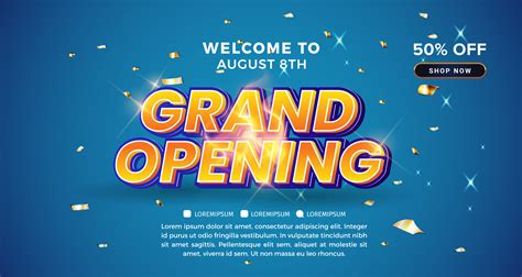 Poster Design Grand Opening Shop Colorful Display Illustration