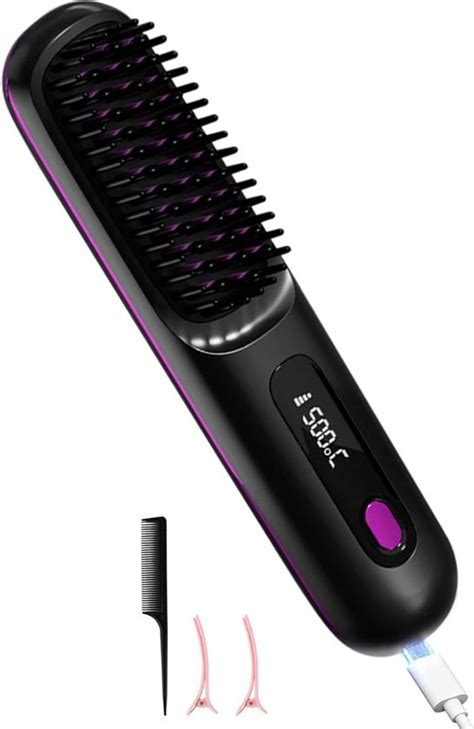 Wireless Hot Air Brush Straighteners Fast Heating Negative Ion Hot Comb Straightener Bol