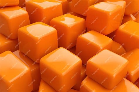 Premium Photo Orange Sweet Caramel Cubes Background