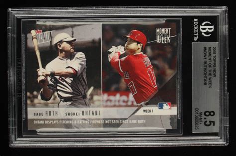 Babe Ruth Shohei Ohtani Topps Now Moment Of The Week Mow Bgs Pristine Auction