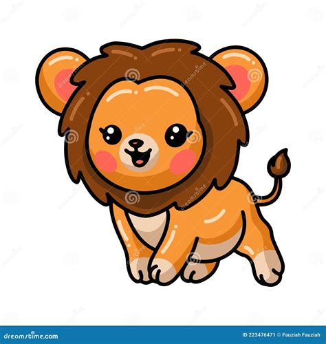 cute happy baby lion cartoon stock vector illustration  cartoon