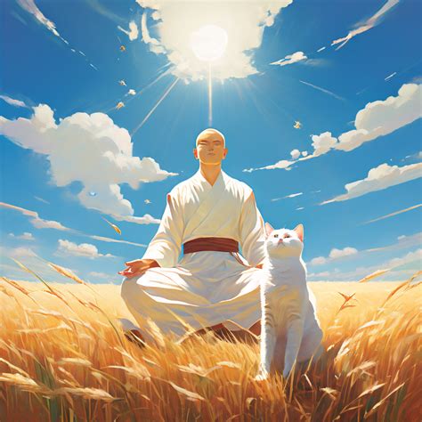 Levitating Human Monk Dressed In White By Bparx Playground