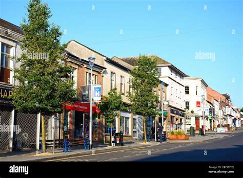 View Of The Shops Along Fore Street And High Street In The Town Centre