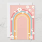 One Groovy Babe Boho Daisy Rainbow St Birthday Invitation Zazzle