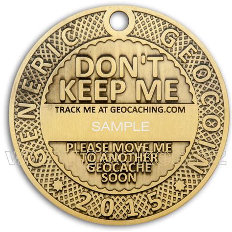 geokescom mega generic geocoin  antique bronze le geocaching