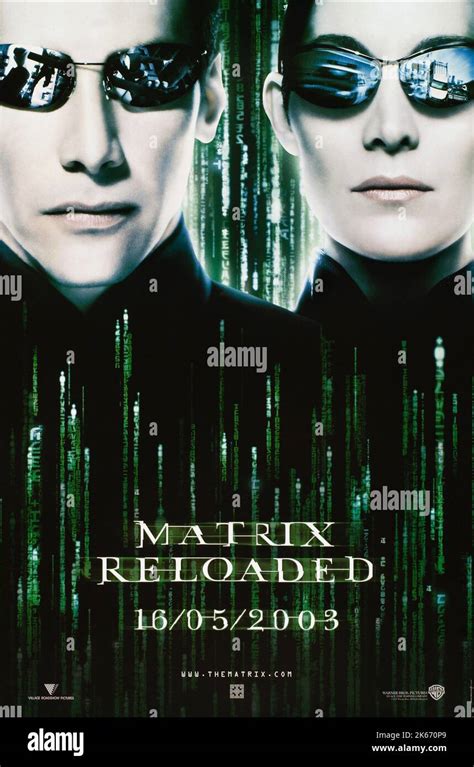 KEANU REEVES CARRIE ANNE MOSS THE MATRIX RELOADED 2003 Stock Photo