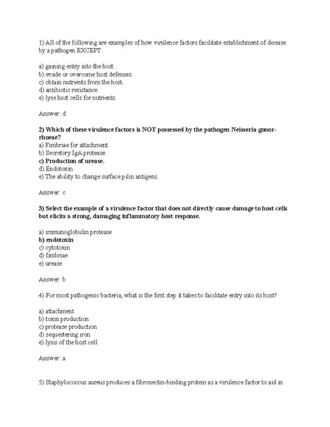 Microbiology Chapter 21: Sample Test Questions & Answers - Studocu