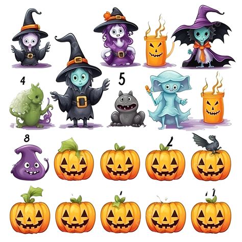 Juego Educativo De Contar Y Sumar Con Personajes De Dibujos Animados De Halloween Png Suma