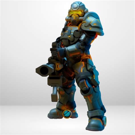 Hot Goblin パワーアーマー兵士マシンガン ミニチュア ホットゴブリン SF