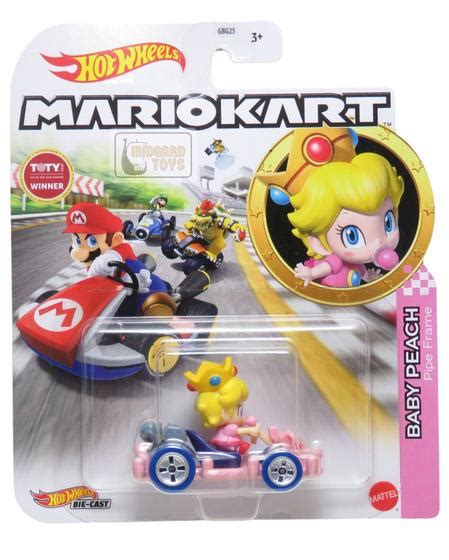 Baby Peach Princesa Pipe Frame Mario Kart 1 64 Hot Wheels Mattel Carrinho De