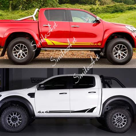 Pcs Car Door Side Skirt Vinyl X Stickers For Ford Ranger Raptor