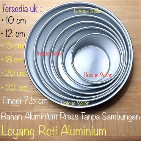 Loyang Roti Bulat Aluminium Uk 10 12 15 18 20 22 Tinggi 7 5 Cm Loyang