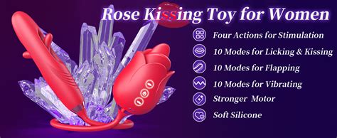 Rose Sex Toys G Spot Vibrator 4 In 1 Mouth Shaped Rose Clitoral Stimulator Adult Sex Toy With