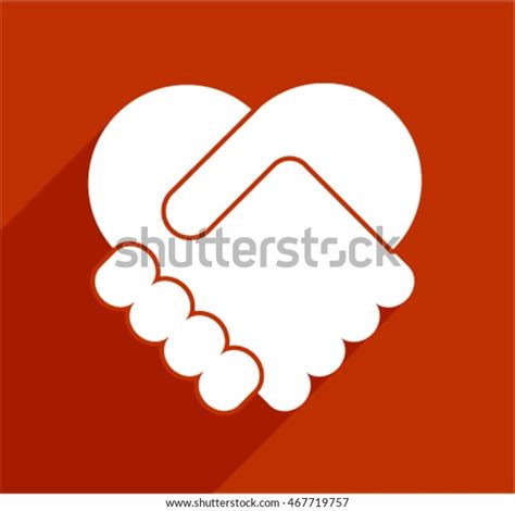 Handshake Symbol Forming Heart Flat Icon Stock Vector Royalty Free