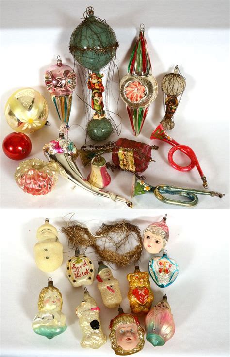 22 Vintage Blown Glass Christmas Tree Ornaments