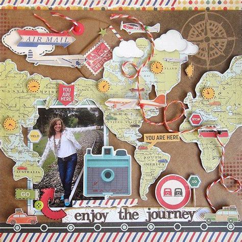 12 Awesome Scrapbook Pages With Maps Photo Album Scrapbooking Vacation Scrapbook