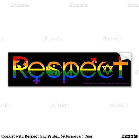 Coexist With Respect Gay Pride Rainbow Flag Car Bumper Sticker Car