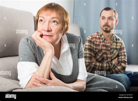 Mother And Mature Son And Tension Hi Res Stock Photography And Images Alamy
