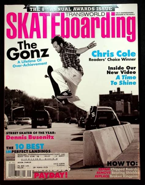 TRANSWORLD SKATEBOARDING MAGAZINE September 2006 VG Chris Cole Dennis ...