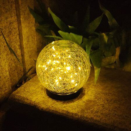 Solar Globes Lights Outdoor Garden Decor Solar Balls for Garden Crackle ...