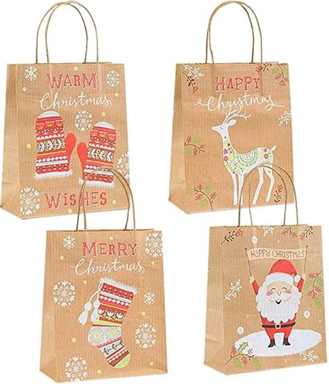 Bolsas kraft navidad Bolsas de plástico de papel de tela