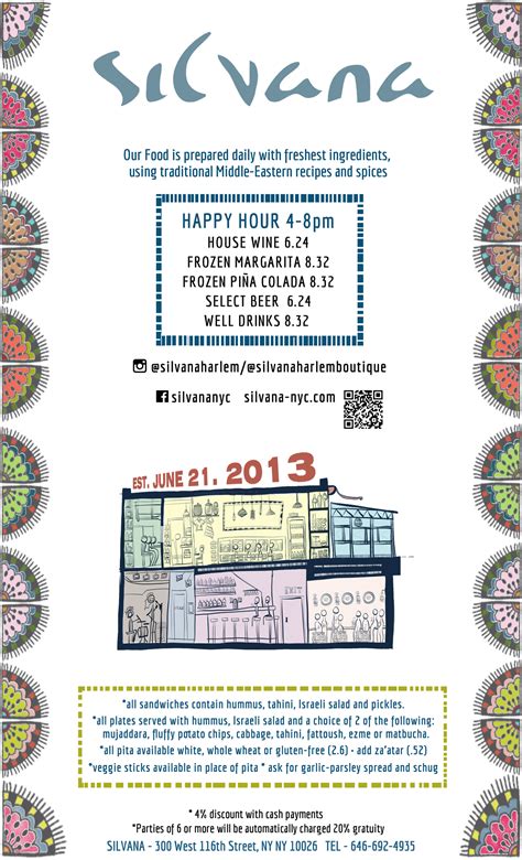 Silvana: Food Menu