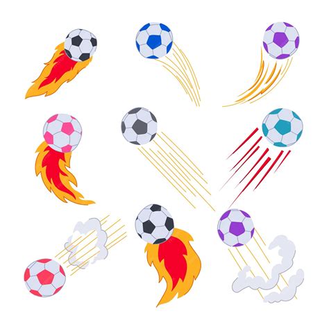 Premium Vector | Speed soccer ball set cartoon vector illustration