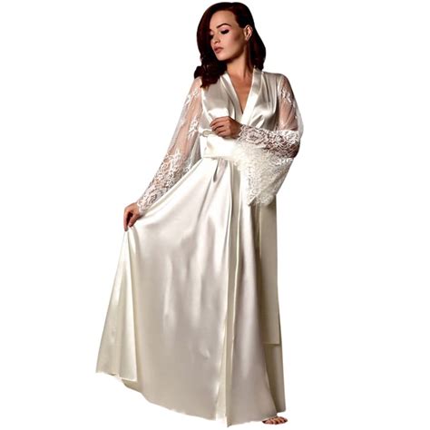 Jinmgg Womens Plus Size Clearance Women Satin Long Nightdress Silk Lace Lingerie Nightgown