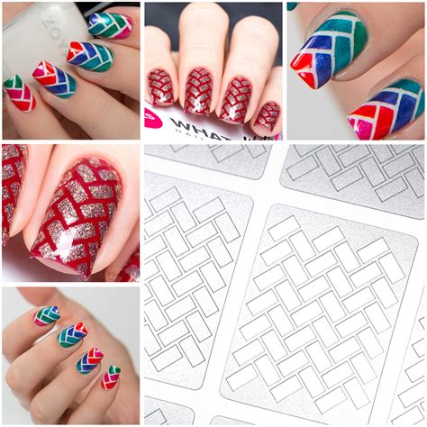 Nail Art Stencil Herringbone Design – SimranSinnan