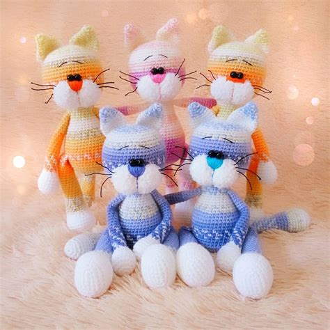Вязаные котики крючком | Амигуруми | Вязание крючком игрушки, Амигуруми ...